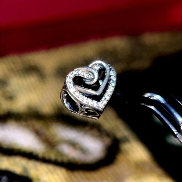Pandora Cz Heart Link Charm - Picture 4 of 6